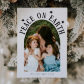 Vrede op Aarde Boog Foto Witte Kerst Feestdagenkaart