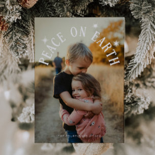 Vrede op aarde boog kerstfoto feestdagenkaart