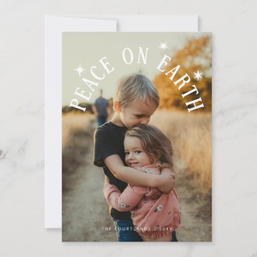 Vrede op aarde boog kerstfoto feestdagenkaart (Voorkant)