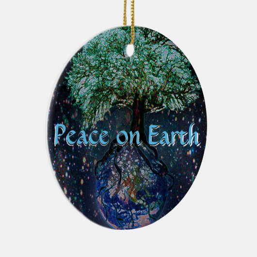 Vrede op aarde - boom van het leven keramisch ornament (Rechts)