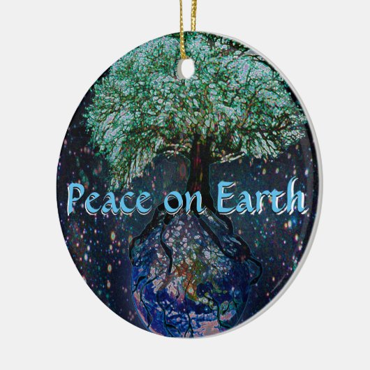 Vrede op aarde - boom van het leven keramisch ornament (Links)