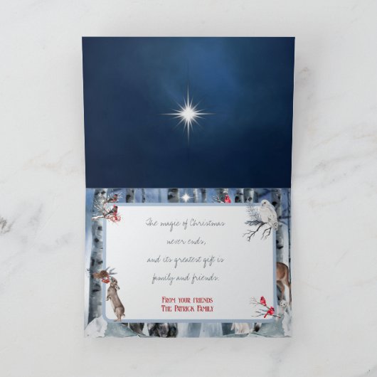 Vrede op Aarde Bos Dieren in Bossen Gevouwen Kaart (Binnen)