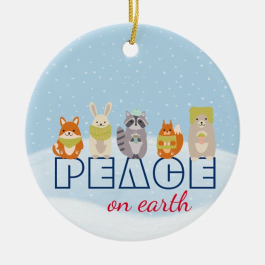 Vrede op aarde-bossen keramisch ornament (Voorkant)