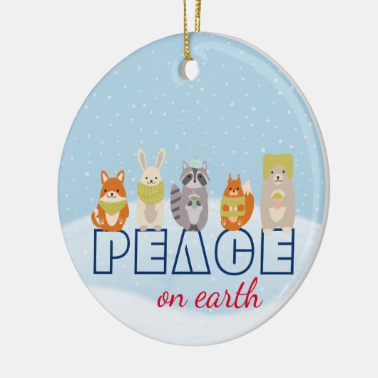 Vrede op aarde-bossen keramisch ornament (Links)