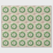 Vrede op aarde Boxwood krans Kerstmis Cadeaupapier (Vlak)