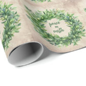 Vrede op aarde Boxwood krans Kerstmis Cadeaupapier (Rol Hoek)