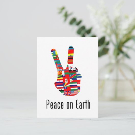 Vrede op aarde briefkaart (Staand voorkant)
