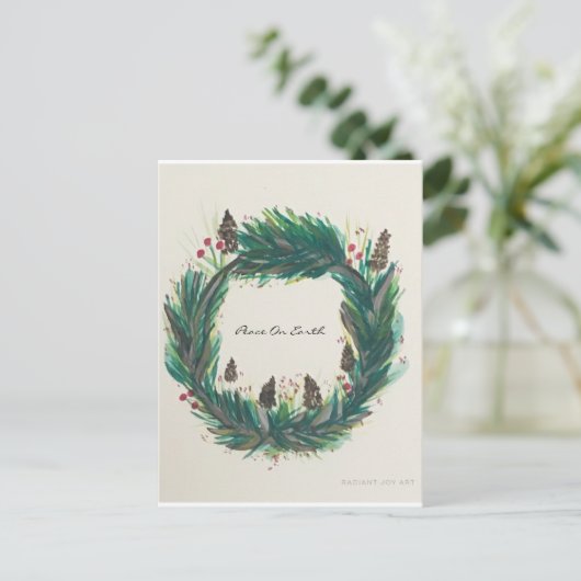 Vrede op aarde briefkaart (Staand voorkant)
