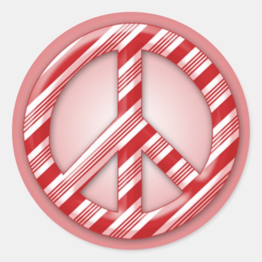 Vrede op aarde Candy Cane Ronde Sticker (Voorkant)