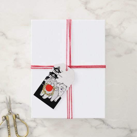 VREDE OP AARDE - Chow cadeaukaartjes Cadeaulabel (Met Touw)