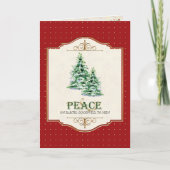 Vrede op Aarde Christelijke Kerstboom Groet Feestdagen Kaart (Voorkant)