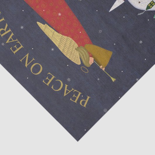 Vrede op Aarde Christmas Village Volkskunst Tissuepapier (Detail)