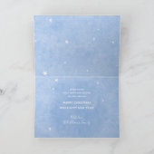 Vrede op Aarde Citaat Snowflakes op blauwe feestda Feestdagen Kaart (Binnen)