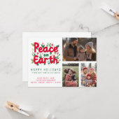 VREDE OP AARDE CUSTOM 3 FOTO Grid Kerstmis Kerstmi Kaart (Voorkant / Achterkant in situ)