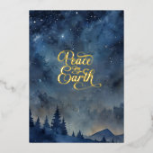 Vrede op Aarde Custom Photo Christmas Folie Feestdagenkaart (Voorkant)