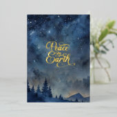 Vrede op Aarde Custom Photo Christmas Folie Feestdagenkaart (Staand Voorkant)