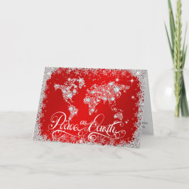Vrede op Aarde diamanten Ruby Red PERSONALIZED Feestdagen Kaart