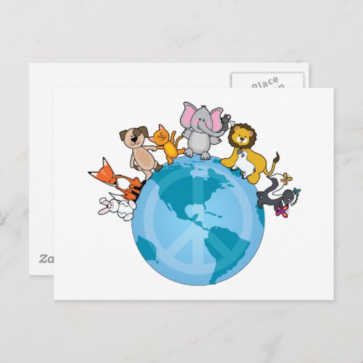 Vrede op Aarde Dieren Briefkaart (Voorkant / Achterkant)