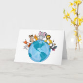 Vrede op Aarde Dieren Kaart (Gele Bloem)