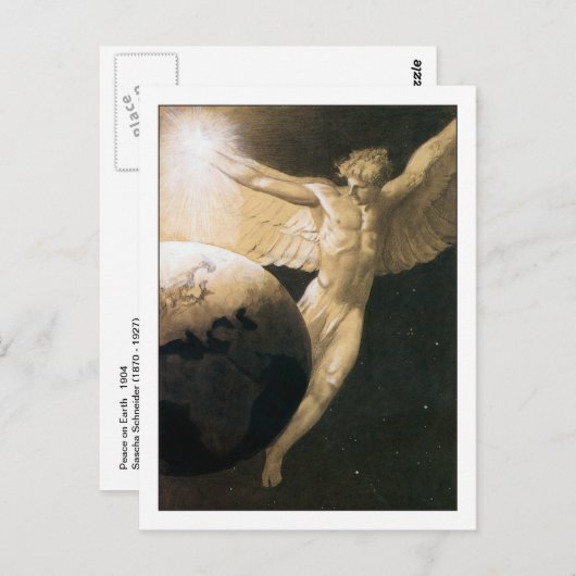 Vrede op aarde door Sascha Schneider Briefkaart (Voorkant / Achterkant)