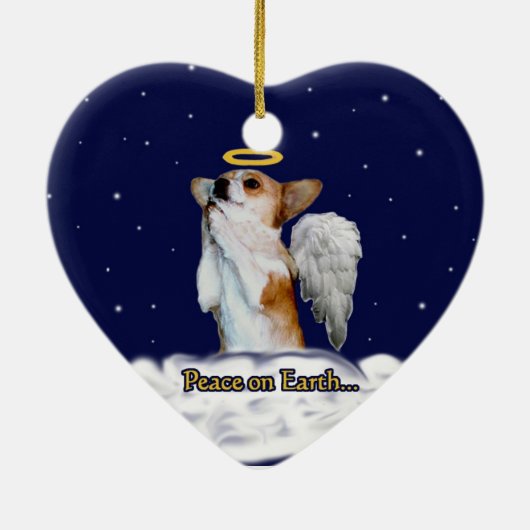 Vrede op aarde Dott Angel Heart Ornament (Achterkant)