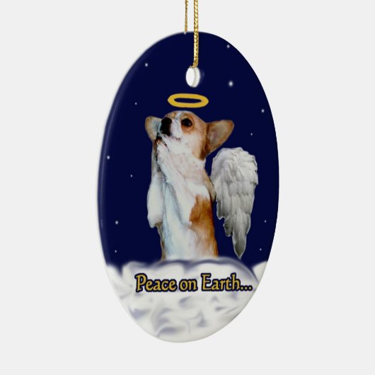 Vrede op aarde Dott Angel Oval Ornament (Rechts)