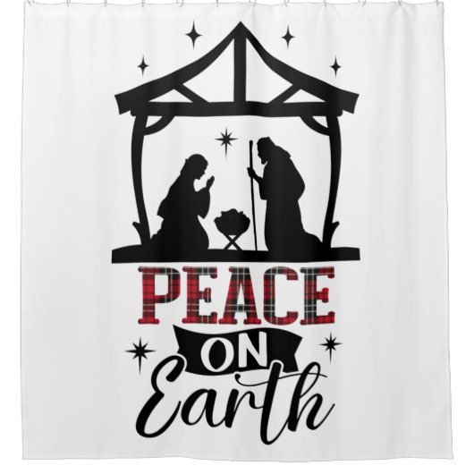 Vrede op aarde douchegordijn (Voorkant)