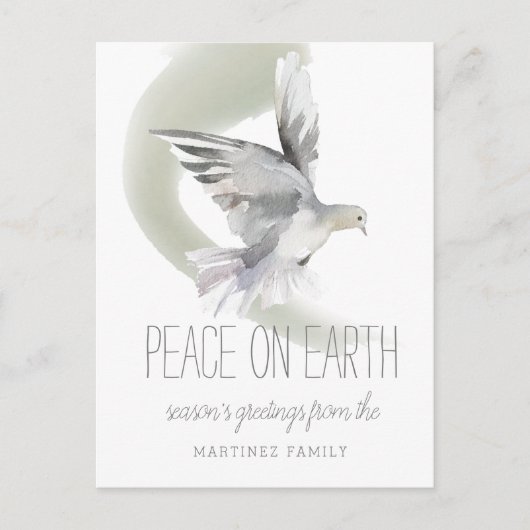 Vrede op Aarde Dove Foto Feestdagenkaart (Voorkant)