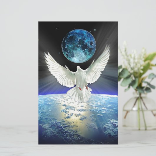 Vrede op aarde Dove of Peace Briefpapier (Staand voorkant)
