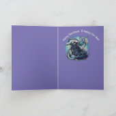 Vrede op Aarde Draak en Eenhoorn Feestdagen Kaart (Binnen)