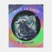 Vrede op Aarde draak en Unicorn Fleece Deken (Voorkant)