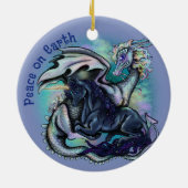 Vrede op Aarde draak en Unicorn Keramisch Ornament (Achterkant)