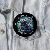 Vrede op Aarde draak en Unicorn Ronde Button 4,0 Cm (In situ)