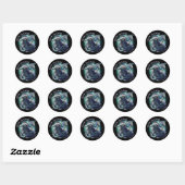 Vrede op Aarde draak en Unicorn Ronde Sticker (Vel)