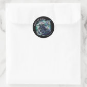 Vrede op Aarde draak en Unicorn Ronde Sticker (Tas)