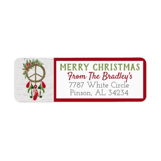 Vrede op Aarde Droomvanger Retourlabels Etiket (Voorkant)