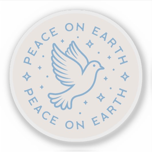 Vrede op aarde duif angelcore girly esthetiek sticker (Voorkant)