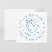 Vrede op aarde duif blauw esthetiek feestdagenkaart (Voorkant / Achterkant)