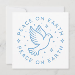 Vrede op aarde duif blauwe esthetiek feestdagenkaart