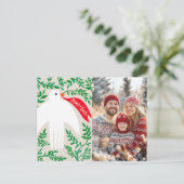 Vrede op Aarde Duif Kerst CUSTOM FOTO Feestdagenkaart (Staand voorkant)