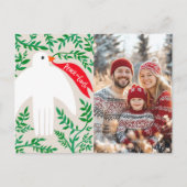 Vrede op Aarde Duif Kerst CUSTOM FOTO Feestdagenkaart (Voorkant)