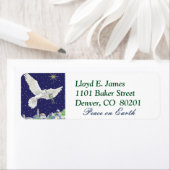 Vrede op Aarde Duif Kerstmis Etiket (Insitu)