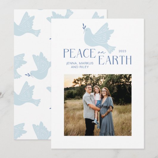 Vrede op Aarde Duif Kerstmis Feestdagenkaart (Voorkant / Achterkant)