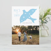 Vrede op Aarde Duif Kerstmis Ontwerp Feestdagenkaart (Staand voorkant)