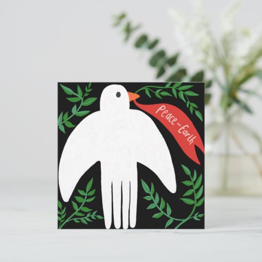 Vrede op Aarde Duif Kerstmis Vakantie (Staand voorkant)