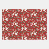 Vrede op Aarde Duiven Bloemen patroon Inpakpapier Vel (Voorkant)