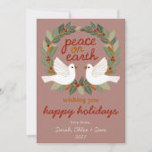 Vrede op Aarde Duiven Kerstmis CUSTOM 4 FOTO Feestdagenkaart (Voorkant)