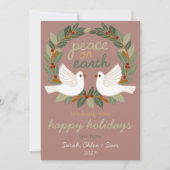 Vrede op Aarde Duiven Kerstmis CUSTOM 4 FOTO Feestdagenkaart (Voorkant)
