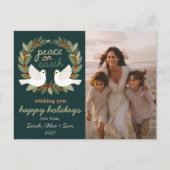 Vrede op Aarde Duiven Kerstmis CUSTOM FOTO Feestdagenkaart (Voorkant)