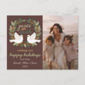 Vrede op Aarde Duiven Kerstmis CUSTOM FOTO Feestdagenkaart (Voorkant)